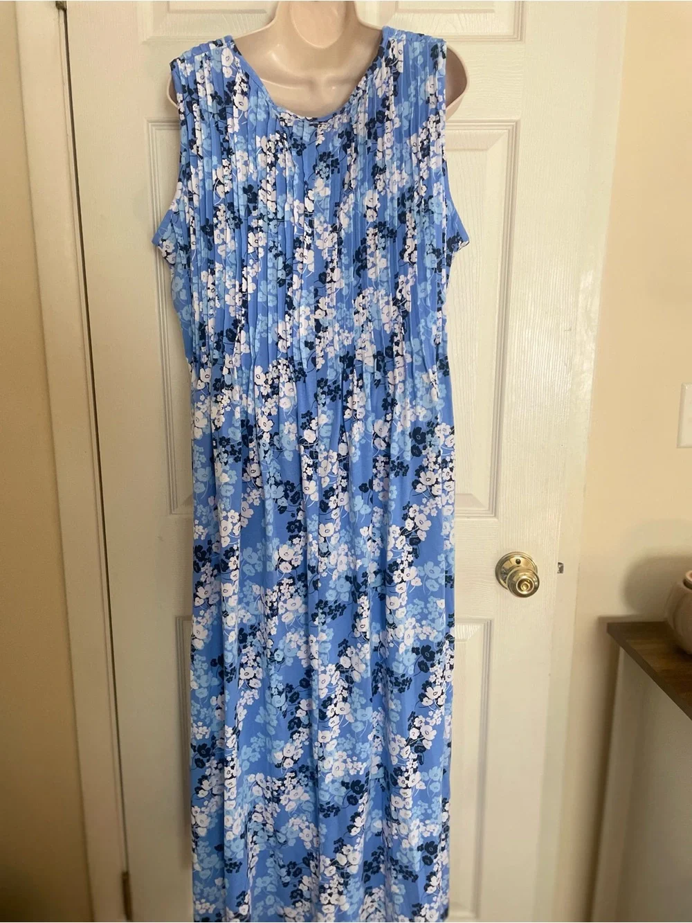 Woman Within Blue Floral Maxi Dress Size 18/20 - Picture 3 of 4